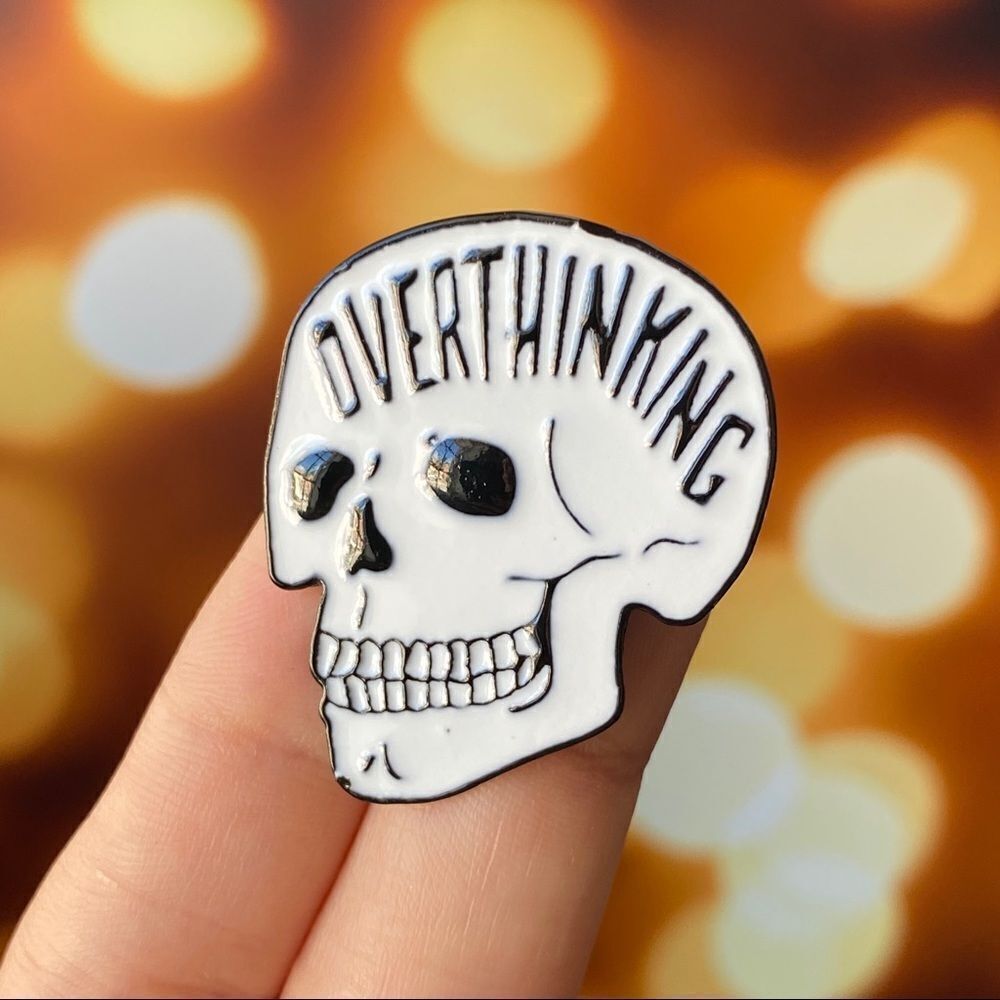 Overthinking Calavera Enamel Pin/ Brooch